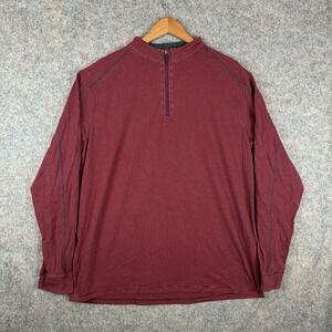 TASC Performance Shirt Mens XL Red 1/4 ZIp Pullover Bamboo Stretch Casual